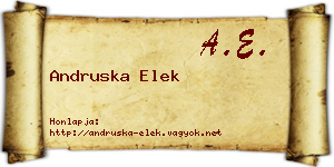 Andruska Elek névjegykártya